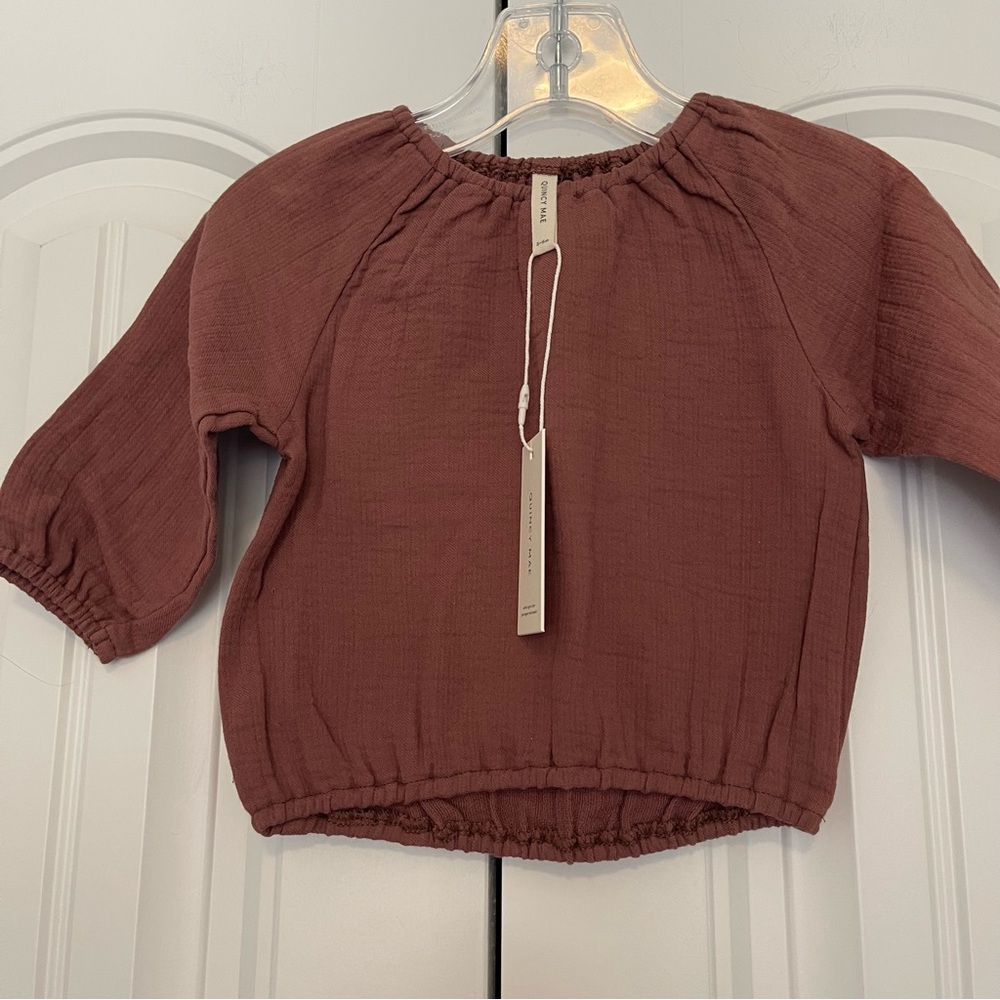 Quincy Mae Long Sleeve Top in Pecan